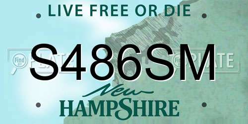S486SM New Hampshire License Plate