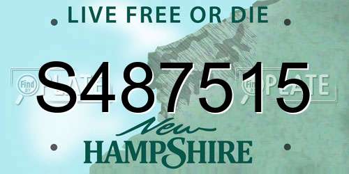 S487515 New Hampshire License Plate