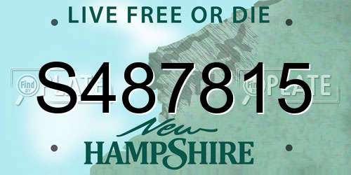 S487815 New Hampshire License Plate