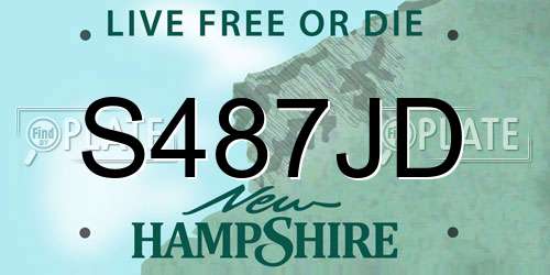 S487JD New Hampshire License Plate
