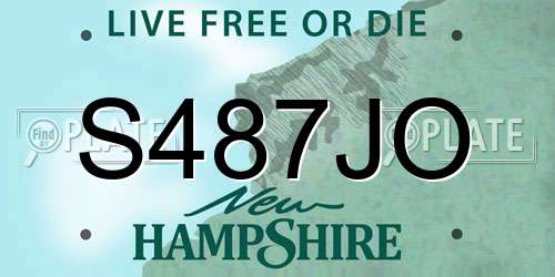 S487JO New Hampshire License Plate