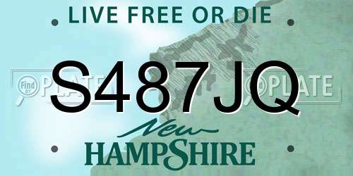S487JQ New Hampshire License Plate