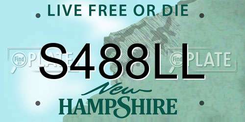 S488LL New Hampshire License Plate