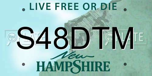S48DTM New Hampshire License Plate