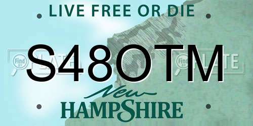 S48OTM New Hampshire License Plate