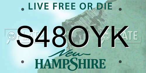 S48OYK New Hampshire License Plate