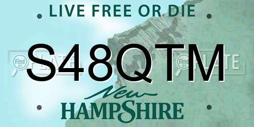 S48QTM New Hampshire License Plate