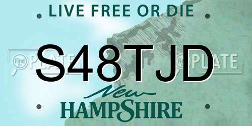 S48TJD New Hampshire License Plate