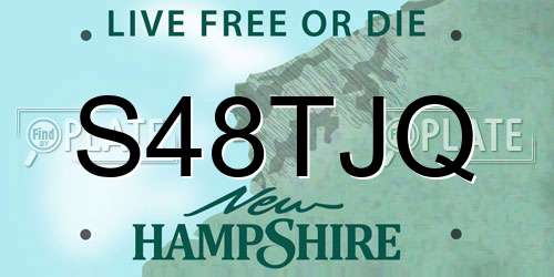 S48TJQ New Hampshire License Plate