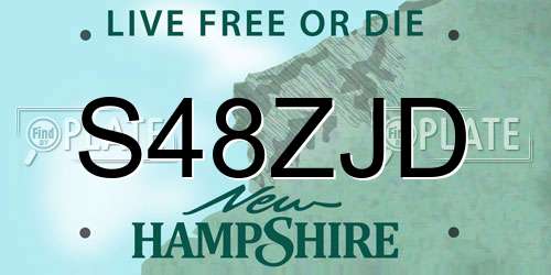 S48ZJD New Hampshire License Plate