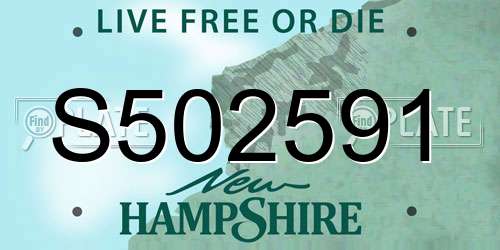 S502591 New Hampshire License Plate