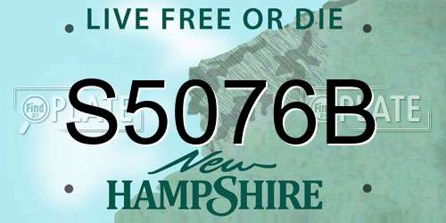 S5076B New Hampshire License Plate