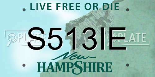 S513IE New Hampshire License Plate