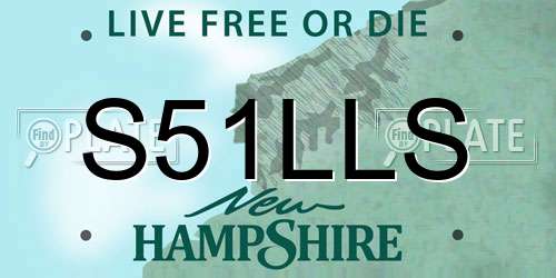 S51LLS New Hampshire License Plate