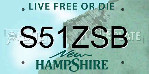 S51ZSB New Hampshire License Plate