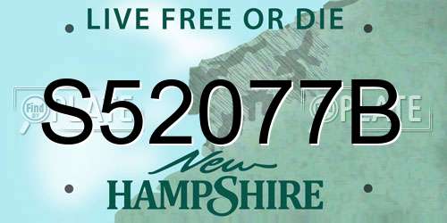 S52077B New Hampshire License Plate