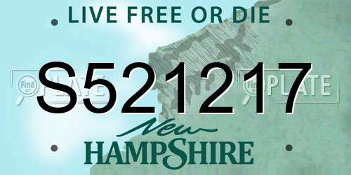 S521217 New Hampshire License Plate