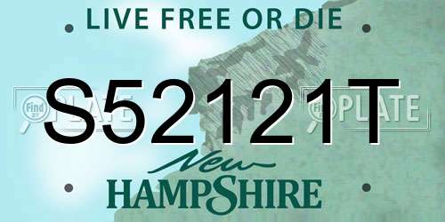 S52121T New Hampshire License Plate