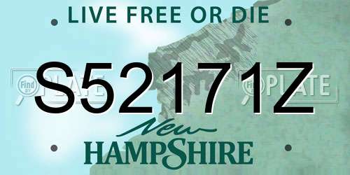 S52171Z New Hampshire License Plate