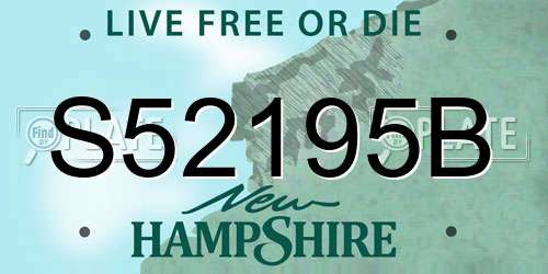S52195B New Hampshire License Plate