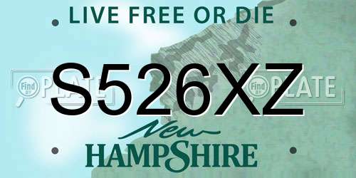 S526XZ New Hampshire License Plate