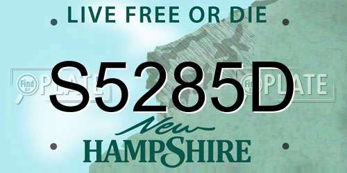S5285D New Hampshire License Plate