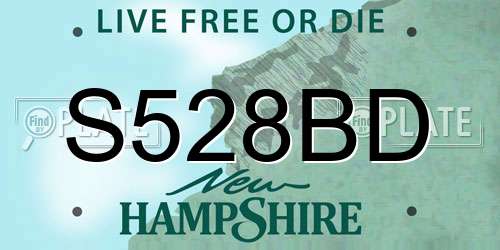 S528BD New Hampshire License Plate