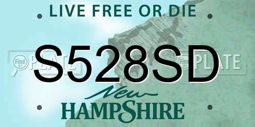 S528SD New Hampshire License Plate
