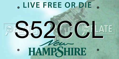 S52CCL New Hampshire License Plate