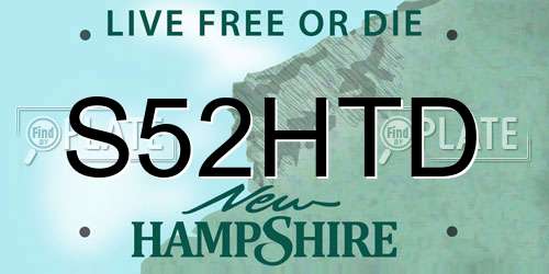S52HTD New Hampshire License Plate