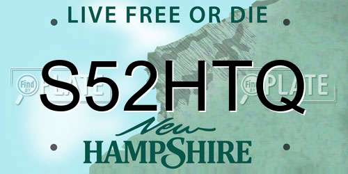 S52HTQ New Hampshire License Plate
