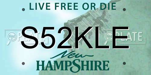 S52KLE New Hampshire License Plate