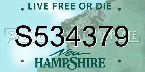 S534379 New Hampshire License Plate