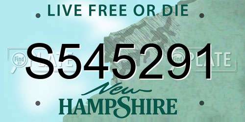 S545291 New Hampshire License Plate