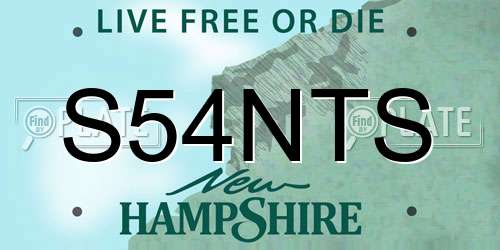 S54NTS New Hampshire License Plate