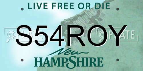 S54ROY New Hampshire License Plate