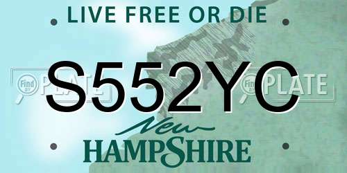 S552YC New Hampshire License Plate
