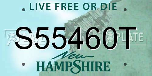 S55460T New Hampshire License Plate
