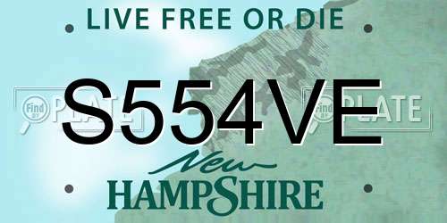 S554VE New Hampshire License Plate