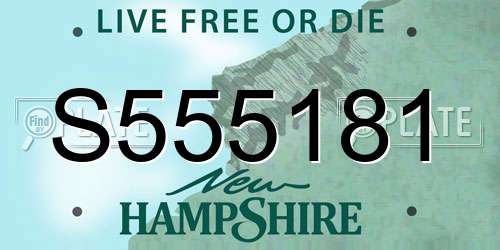 S555181 New Hampshire License Plate