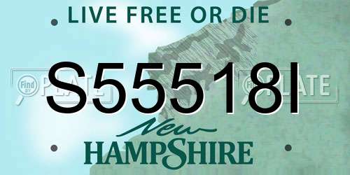 S55518I New Hampshire License Plate