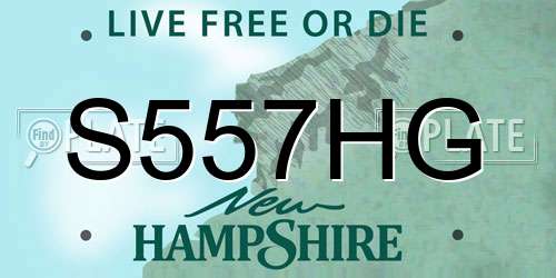 S557HG New Hampshire License Plate