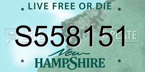 S558151 New Hampshire License Plate