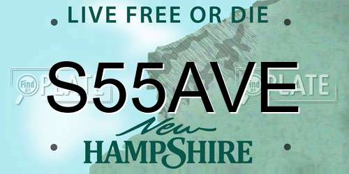 S55AVE New Hampshire License Plate
