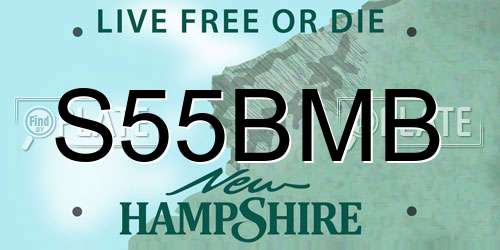 S55BMB New Hampshire License Plate