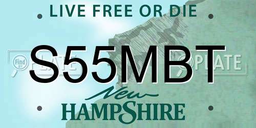 S55MBT New Hampshire License Plate