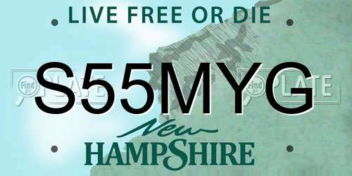 S55MYG New Hampshire License Plate