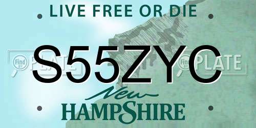 S55ZYC New Hampshire License Plate