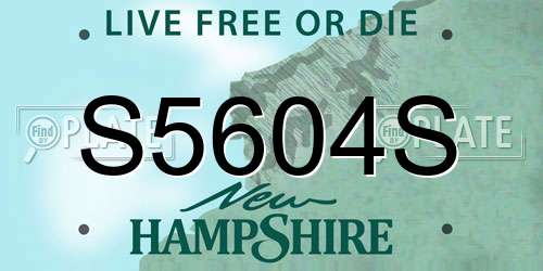 S5604S New Hampshire License Plate