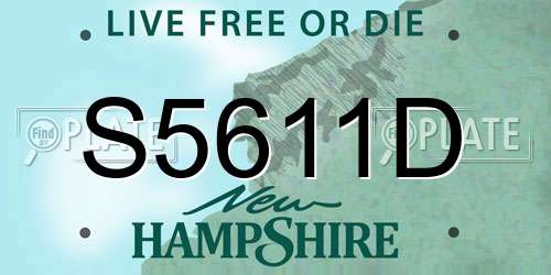 S5611D New Hampshire License Plate